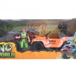 Zestaw z dinozaurem z autem terenowym i figurkami