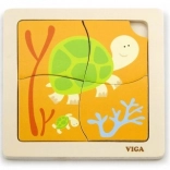 Drewniane puzzle żółw z 4 elementami