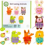 Woopie Green drewniane zwierzątka do sznurowania 5w1