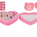 Regulowane pierścionki dla dzieci z perłą 12 sztuk w pudełku