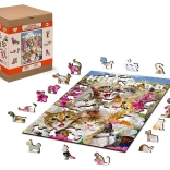 Drewniane puzzle Kociaki w Hollywoodzie - 2w1, 75 elementów