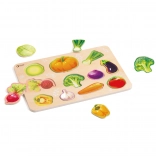 Drewniane puzzle Montessori warzywa CLASSIC WORLD