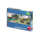 Panoramiczne puzzle Dino Dinozaury nad jeziorem 150 elementów