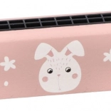 Różowa harmonijka dla dzieci z wzorem