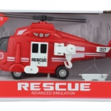 Strażacki helikopter na baterie ze światłem i dźwiękiem