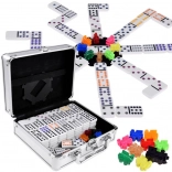 Zestaw gier Domino i Mexican Train z metalową walizeczką