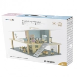 Drewniany domek wakacyjny dla lalek z tarasem