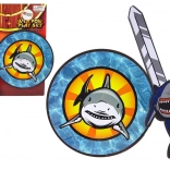 Rycerski zestaw z pianki EVA – miecz i tarcza z motywem rekina