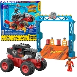 Zestaw konstrukcyjny HOT WHEELS Mega Bone Shaker Crush Course – monster truck z rampą, 151 elementów