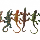 Zestaw gumowych jaszczurek z przyssawką w pudełku