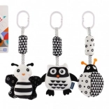 Czarno-biała pluszowa zawieszka na wózek i łóżeczko, 30 cm