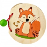 Drewniana książka obrazkowa z lisem i zwierzątkami z lasu