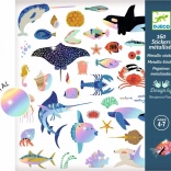 Djeco metaliczne naklejki – ocean, 160 szt.