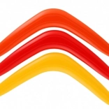 Plastowy bumerang 28 cm – 3 kolory