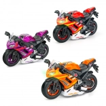 Motocykl na napęd typu pull-back z efektami 16 cm