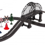 Dziecięca stacja kolejowa z mostem i tunelem, 76 elementów