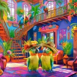 Puzzle 500 elementów Papugi w raju