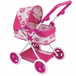 Woopie głęboki wózek dla lalek z regulowaną rączką, kwiatowy wzór