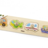 drewniana układanka z pojazdami dla najmłodszych VIGA