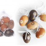 Dekoracyjne plastikowe malowane jajko 6 cm, 6 szt.