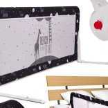 otwierana barierka zabezpieczająca do łóżka 200 cm – czarna