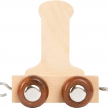 Drewniany wagonik z literą I do kolejki small foot